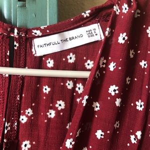 Faithful The Brand maroon/red floral jumpsuit